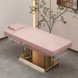 Cama de Masaje de Lujo con 4 Motores, Base Dorada, Cama Cosmética con Función de Calefacción, Cama de Belleza Eléctrica con Puerto de Carga USB y Decoración Luminosa - Product Image 4