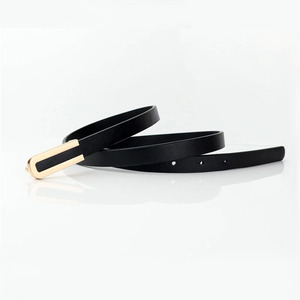Cinturón Delgado de Cuero Genuino Tiyo para Mujer, Hebilla Rectangular, Color Negro, Café, Caramelo, de Una Sola Tira, Impermeable, Casual, para Exteriores - Product Image 4