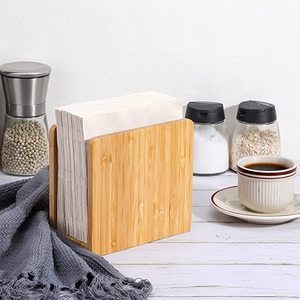 Bambus-Serviettenhalter für Tische, Freistehender Tisch-Serviettenspender, Holz-Serviettenhalter-Ständer - Product Image 6