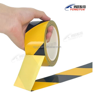 Factory Wholesale 4.8cm*16m Yellow and Black Safety Marking Adhesive <strong>PVC</strong> Warning <strong>Tape</strong> - Product Image 4