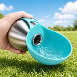 Dispenser d'Acqua Portatile per Animali Domestici Petop, Bottiglia da Viaggio in Acciaio Inox con Ciotola Pieghevole in Silicone per Cani e <span class=keywords><strong>Gatti</strong></span> - Product Image 3