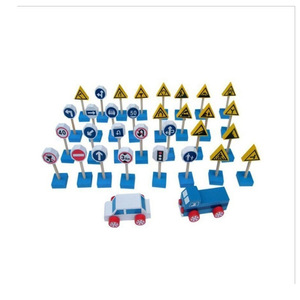 Juego de señales de tráfico de madera para niños, área de juego educativa, rompecabezas de transporte para guardería, para bebés y niños pequeños - Product Image 5