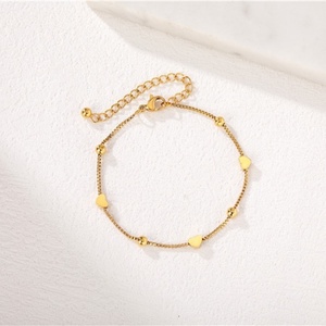 Stainless Steel <b>Love</b> Token <b>Bracelet</b> for Couples Classic Anniversary Trendy Niche Design Gold-Plated Heart Pattern Chain Micro - Product Image 3