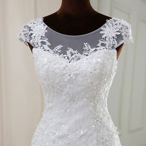 AL1280 2025 <span class=keywords><strong>Vestido</strong></span> de Novia de Lujo con Cuentas, Estilo Sirena, Blanco, Sin Mangas, <span class=keywords><strong>Vestido</strong></span> de Novia Francés, de Suzhou Miami - Product Image 3