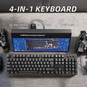 Venta al por Mayor de Teclados con Cable Multi-idioma, Teclado de Plástico para Computadora de 108 Teclas, Inglés, Árabe, Francés, Ruso - Product Image 5