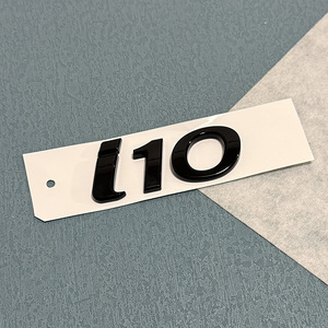 Emblème de voiture, logo 3D, autocollants de carrosserie en ABS pour <span class=keywords><strong>I10</strong></span>-I40/<span class=keywords><strong>N</strong></span> <span class=keywords><strong>LINE</strong></span> - Argent Noir, finition brillante de haute qualité, décoration et protection - Product Image 3