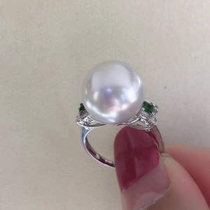 Nuevo Anillo de Perlas Naturales Redondas de 925, 12-13 mm, Incrustaciones de Artesanía Importada Exquisita, Estilo Moderno, Dispositivo de Apertura de Valor - Product Image 3