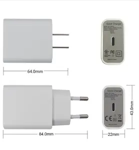 Charge rapide USB C PD Chargeur 65 W Mur Chargeur Charge Rapide 3.0 USB Chargeur pour et Ordinateur Portable
