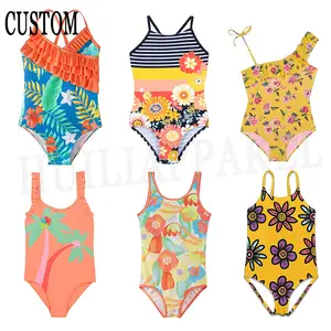 Nouveau mignon hors de l'épaule maillots de bain enfants une pièce maillot de bain enfants maillot de bain 13 ans bikini filles