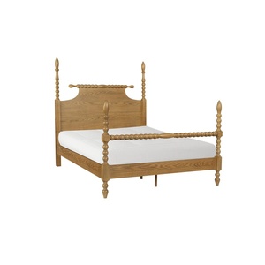 Cama de rodo de roble francés premium, cama Jenny Lind con espigas hecha a mano, muebles de madera torneada vintage para dormitorio principal - Product Image 3