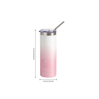 PYD Life vente en gros de gobelets de sublimation 20oz 600ml gobelet en nuage gonflé droit gobelets maigres bord argenté avec couvercle et paille