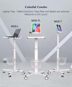 Carrito médico portátil móvil de altura ajustable todo en uno, tableta de Clínica <span class=keywords><strong>Dental</strong></span>, carrito de hospital VESA - Product Image 5
