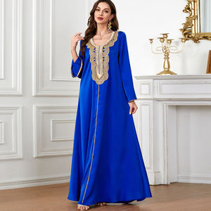 Abaya à perles tendance 2024, motif modeste, vêtements islamiques, caftan marocain, gamis, robe musulmane pour femmes, robe arabe, Dubai musulman - Product Image 2