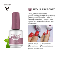Vinimay 5 Styles Fonction Nail Gel Base Coat Série Renforcement Peel off Caoutchouc Base Coat Gel Polish pour Manucure Longue Durée