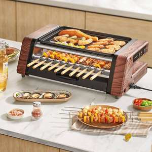 Barbecue électrique domestique sans fumée à double rotation avec <span class=keywords><strong>plaque</strong></span> de <span class=keywords><strong>cuisson</strong></span> pour kebab - Product Image 3