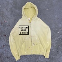Vente en gros de sweats à capuche surdimensionnés à fermeture éclair, personnalisables avec logo, de haute qualité, style vintage, délavé, effet usé, effiloché, streetwear rétro