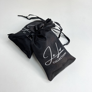 Sac cadeau en satin personnalisé avec cordon de serrage, sac de rangement pour extensions de cheveux en satin avec votre propre logo imprimé - Product Image 3