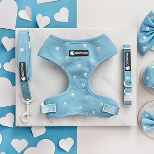 Maßgefertigtes Besticktes Hundegeschirr Personalisiertes Luxus Hundegeschirr-Set mit Halsband und Leine Verstellbares Haustiergeschirr nach Eigenem Design - Product Image 1