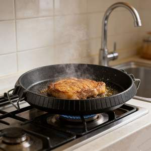 Чугунная сковорода для тэппаньяки, утолщенная и глубокая, круглая, для коммерческого использования - Product Image 2