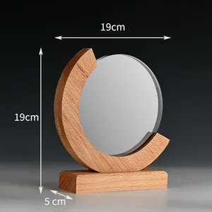 Shining Customized Wooden Plaque Trophy Custom 3d Laser Engraved Crystal Trophy With Wooden Base