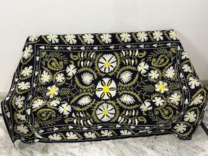 Traditional Uzbek Suzani Cotton <b>Throw</b> Hand Embroidered <b>Bed</b> <b>Cover</b> Colorful Boho Wall Hanging Textile - Product Image 6