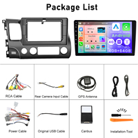 Podofo Radio Mobil Android 10 Inch Frame 4+64G Wireless Carplay Android Auto untuk Honda Civic 2006-2011 IPS DSP GPS RDS WIFI OEM