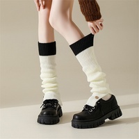 Guêtres de haute qualité pour femmes et filles, chaudes et épaisses, tricotées, à motif color block, style chaussettes tombantes pour l'automne