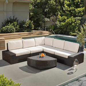 Meubles en osier Shandong espace de vie extérieur canapé en aluminium rotin canapé coussins de <span class=keywords><strong>salon</strong></span> ensemble de canapé étanche - Product Image 5
