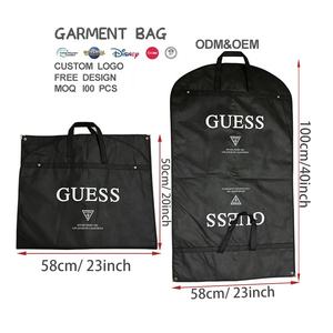 Prezzo di fabbrica personalizzato Non tessuto riutilizzabile pieghevole borsa di abbigliamento personalizzata di lusso nero borsa della polvere per il viaggio di lavoro - Product Image 1