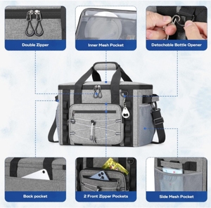 Hiện đại 600D mềm-hai mặt túi lạnh 30/40 có thể đóng mở cách điện <span class=keywords><strong>Ice</strong></span> ngực lớn leakproof cho thực phẩm cho cắm trại chèo thuyền Kayak - Product Image 3