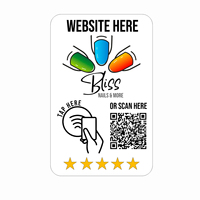 Exhibidor de Mesa Acrílico NFC Personalizado, Conexión por Sencillez de un Toque para Reseñas de Google, Redes Sociales y Menús, Soporte de Código QR Colorido para Negocios