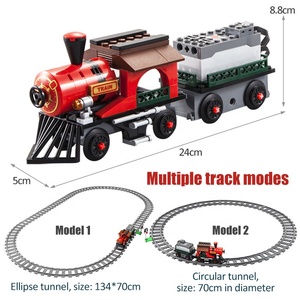 K96115 <span class=keywords><strong>2</strong></span>.4G Télécommande Électrique Téléphone APP BT Programmation DIY Assemblage RC Train Tracks 148PCS Building Blocks STEAM Kid Toy - Product Image 5