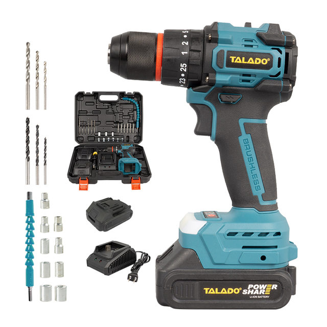 Multi-Function Portable 21V Lithium Electric Variable Speed Brushless Motor Impact Cordless Mini Drill OEM Supported Hand Tools