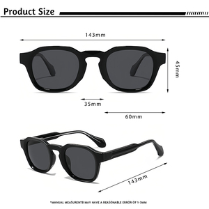 HBK Luxury Retro <strong>Sunglasses</strong> with TR90 Frame Square Acetate High <strong>Polarized</strong> Custom Lens for Men and Women This Summer - Product Image 4