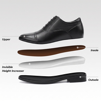 Scarpe Derby in Pelle di Vacchetta Personalizzate con Rialzo Invisibile di 8cm, Vendita all'Ingrosso di Scarpe Formali da Ufficio