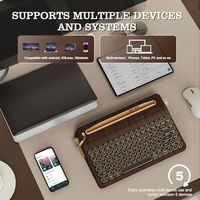 OEM ODM QL75 Wireless Typewriter Hot Swap Retro Mechanical Keyboard Punk Round Keycaps RGB Backlit QMKVIA Programmable MultiDevi