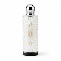 Flacon de parfum vide rechargeable en gros 35 ml, atomiseur spray vert sarcelle avec capuchon doré, motif géométrique, flacons de parfum personnalisables avec logo