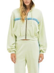 Nuevas sudaderas con capucha y cremallera para mujer Aviator Nation, sudaderas con capucha de manga larga con 5 rayas arcoíris y chándal de punto suelto - Product Image 3