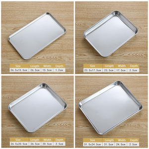 Plateau en métal de petite taille en acier inoxydable, plateau de cuisson pour la cuisine, le Camping en plein air, vente en gros - Product Image 2