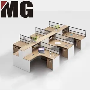 Durable Modern Office Workstation Office Cubicle Call Center 6 Person Work Station System Furniture