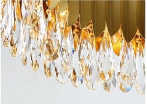 JYLIGHTING Lampadario a Sospensione Vintage LED Creativo per Soggiorno e Sala da Pranzo, Lampada di Lusso Moderna Unica con Cristalli - Product Image 2