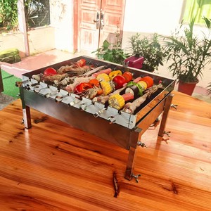 Parrilla de carbón de acero inoxidable con rotación automática con 9 pinchos, motor de velocidad variable y ventilador de <span class=keywords><strong>barbacoa</strong></span> eléctrico - Product Image 5