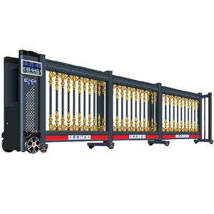 Aluminum Alloy Electric Folding Gate Industrial <b>Door</b> Front Foldable Modern Design - Product Image 1