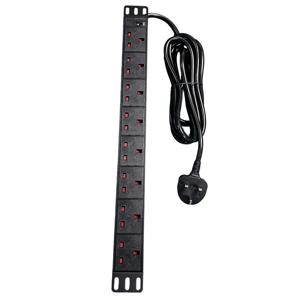 1U 19 Zoll 8-fach Britischer Standard UK-Typ Basis-PDU mit Stromanzeigeleuchte Orient PDU PC-Steckdose mit OEM 3m Stromkabel - Product Image 4