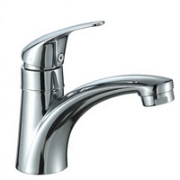 Robinet de lavabo moderne monocommande en alliage de zinc chromé, eau chaude/froide, à poser sur le comptoir, avec cartouche céramique