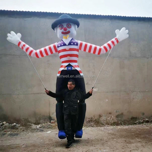 Divertida <span class=keywords><strong>publicidad</strong></span> colorido inflable caminar payaso disfraz inflable payaso marioneta para desfile - Product Image 3