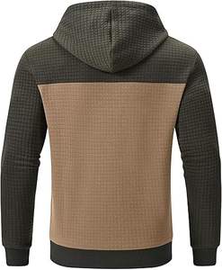 Sweat à capuche matelassé à séchage rapide teint en pièce pour homme, doux pour l'hiver |   Pull en polyester épais et chaud, style streetwear numérique - Product Image 2