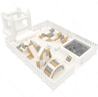 Oferta Especial: Equipo de Juego Suave Comercial Grande y Cuadrado para Interiores, Piscina de Pelotas Blanca y Brincolín para Fiestas Infantiles