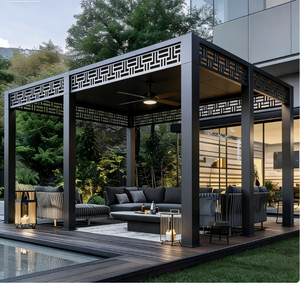 Pergola Elettrica da Esterno Personalizzata in Alluminio, Ecologica e Impermeabile, con Doppio Vetro Temperato per Giardino e Soggiorno - Product Image 1