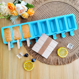 Hc08 DIY 8 Sâu răng tình yêu <span class=keywords><strong>Silicone</strong></span> khuôn cấp thực phẩm BPA miễn phí hình bầu dục E bền DIY kẹo hình dạng Popsicle Lolly Kem khuôn - Product Image 4